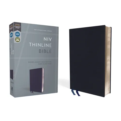 NIV, Thinline Bible, Bonded Leather, Navy, Red Letter Edition - Bonded Leather