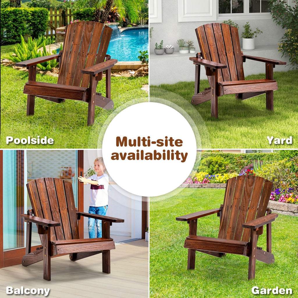 Kid's Adirondack Chair with High Backrest and Arm Rest
