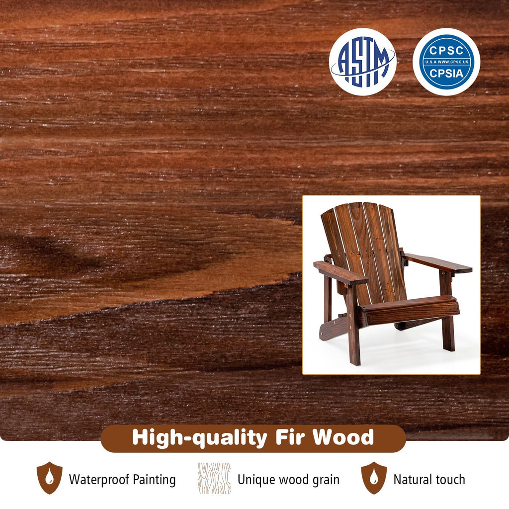 Kid's Adirondack Chair with High Backrest and Arm Rest