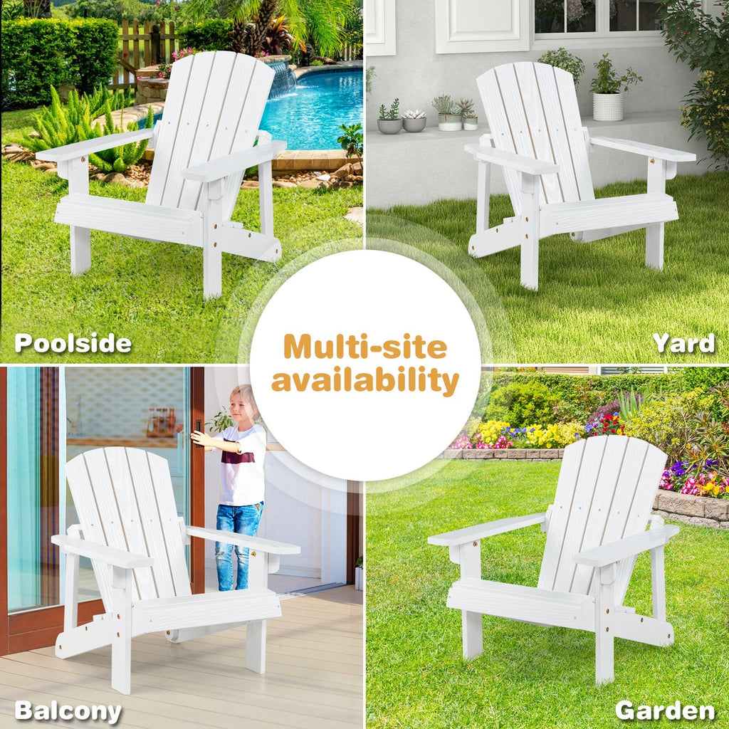 Kid's Adirondack Chair with High Backrest and Arm Rest