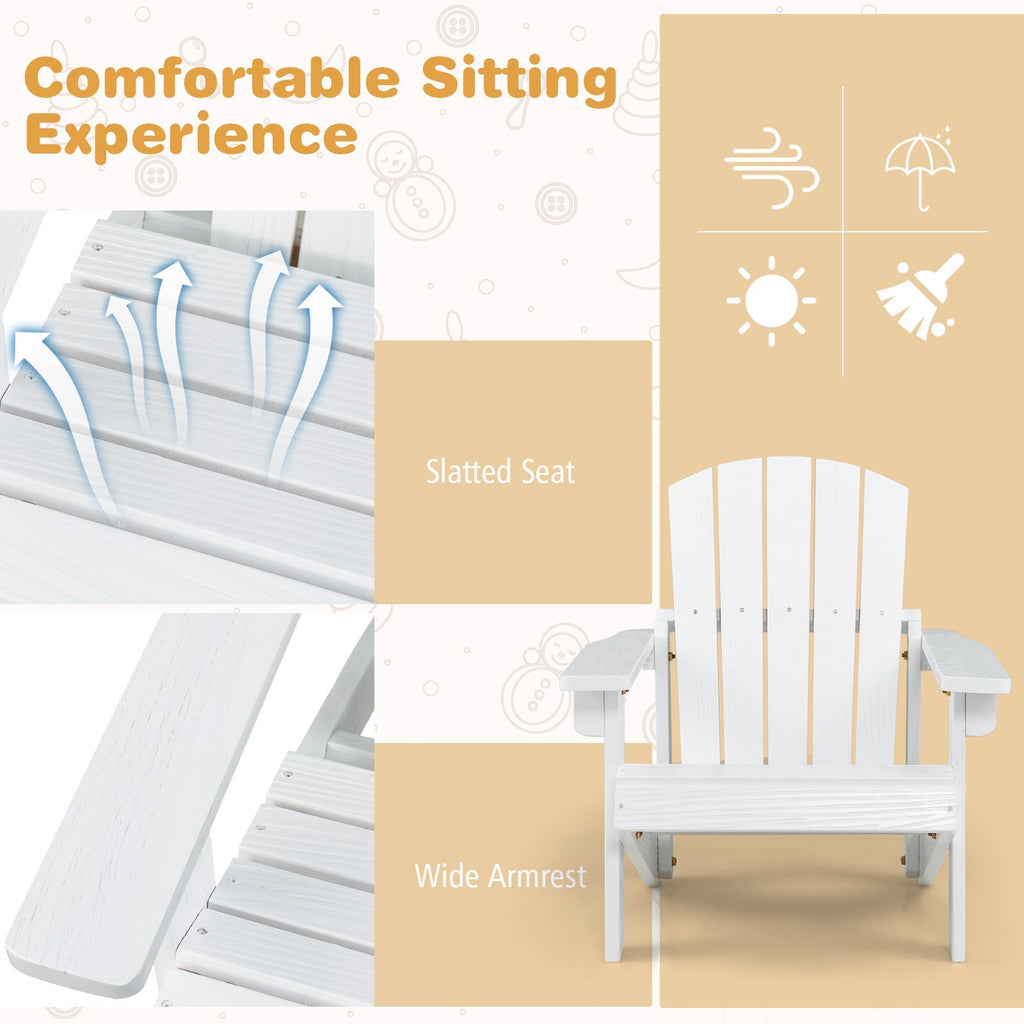 Kid's Adirondack Chair with High Backrest and Arm Rest