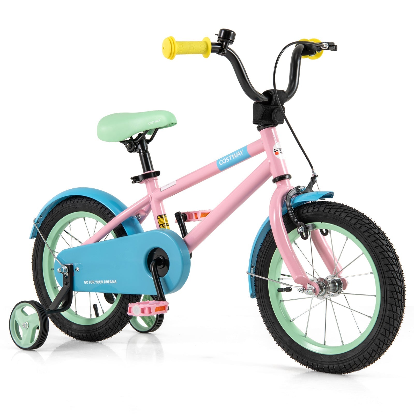 Kids Bike with Adjustable Handlebar and Saddle Pink