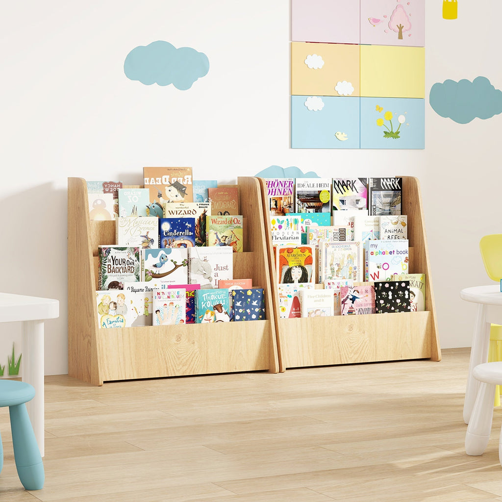 4-Tier Kids Bookshelf with Deep Compartments for Bedroom