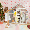 Kids Costume Storage Closet with Storage Bins and Shelves and Side Baskets for Kids Room