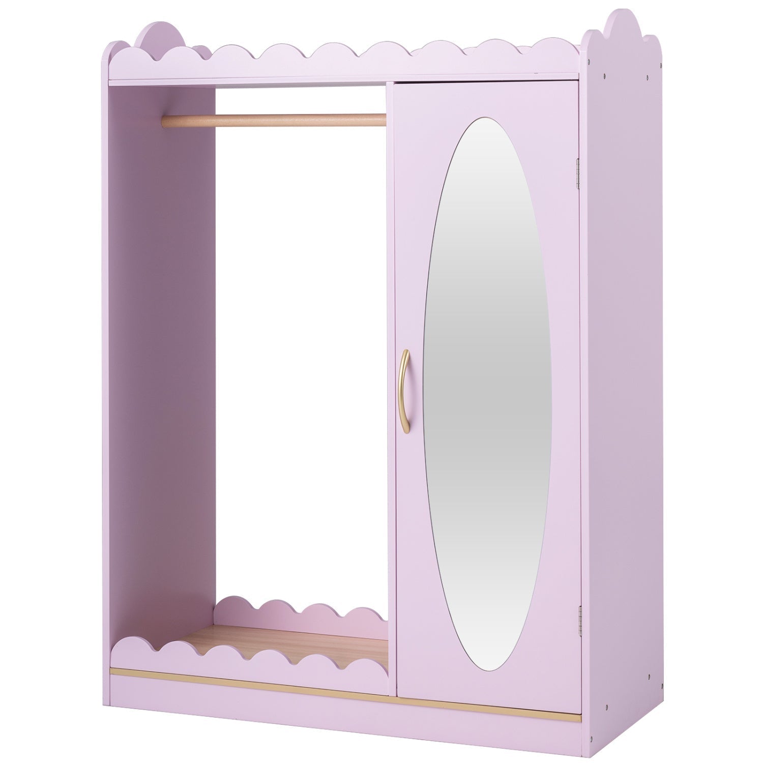 Kids Dress Up Storage Cabinet with Full Length Mirror - Pink