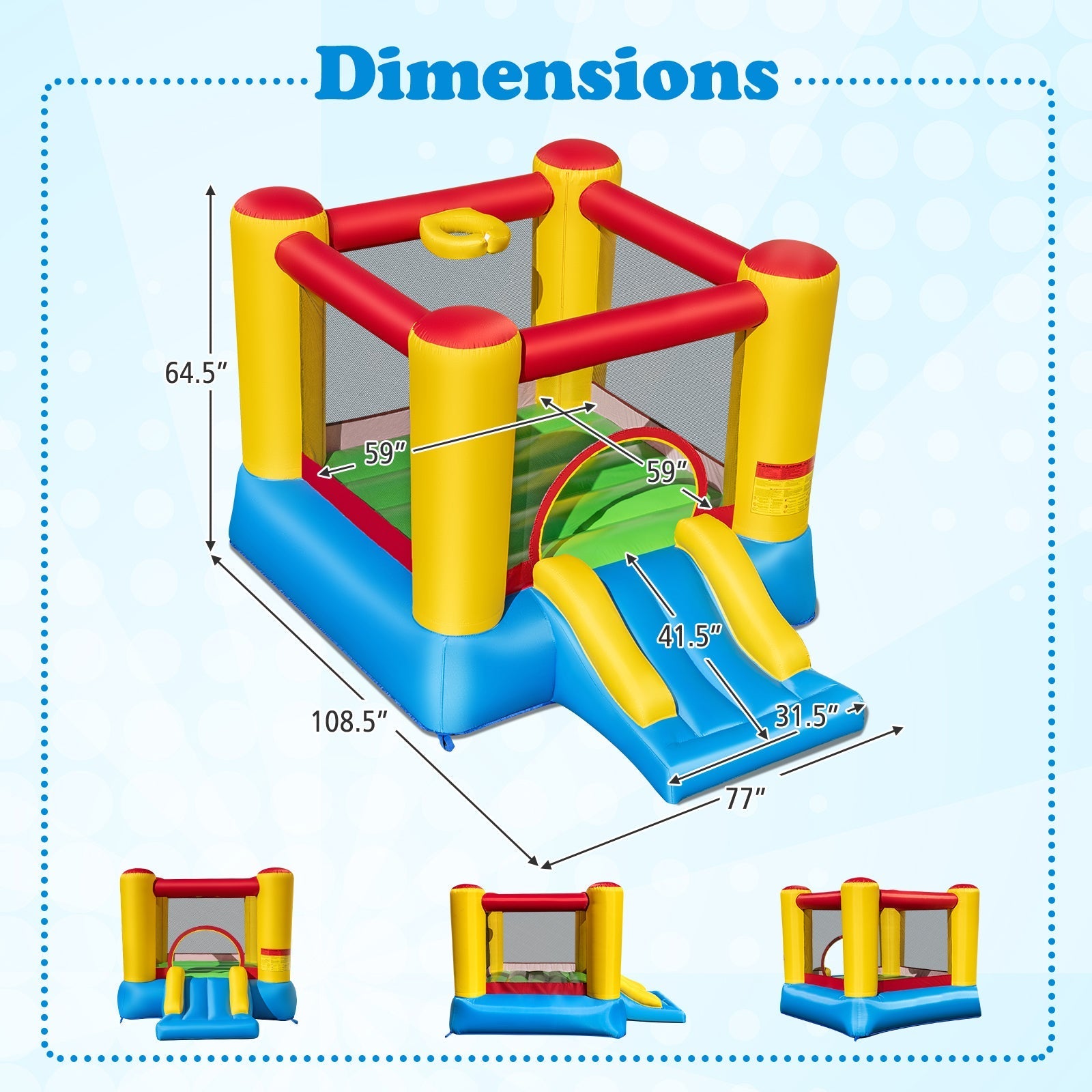 Kids Inflatable Jumping Bounce House without Blower
