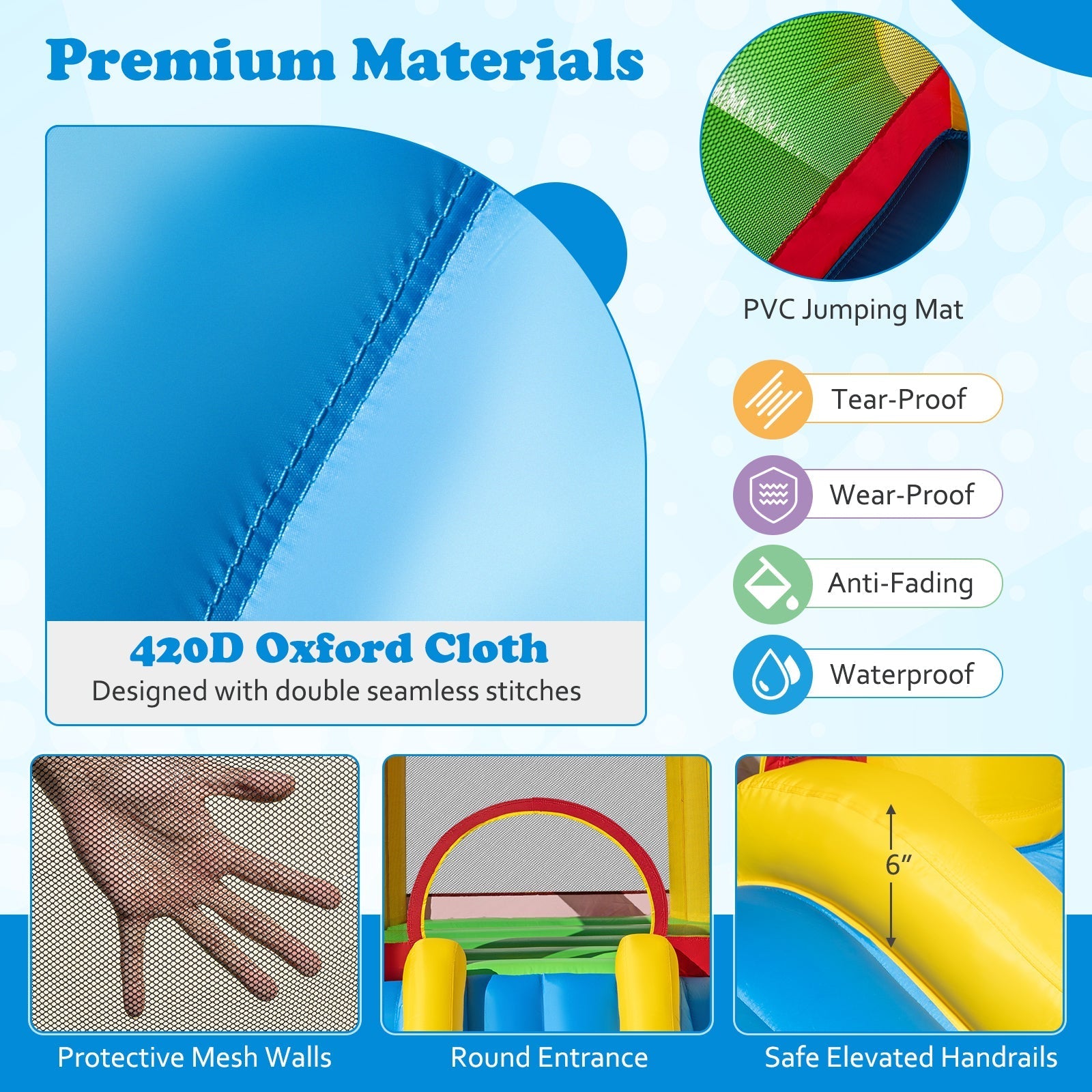 Kids Inflatable Jumping Bounce House without Blower