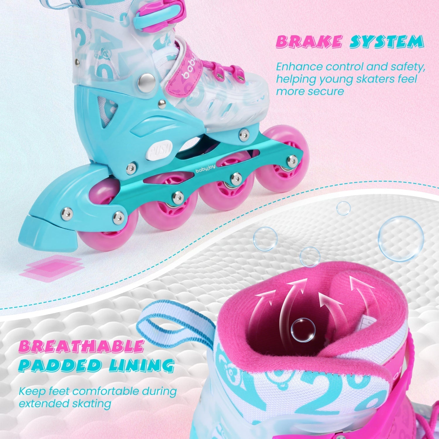 Kids Inline Skates with Light Up Wheels for Beginners Ages 9-14