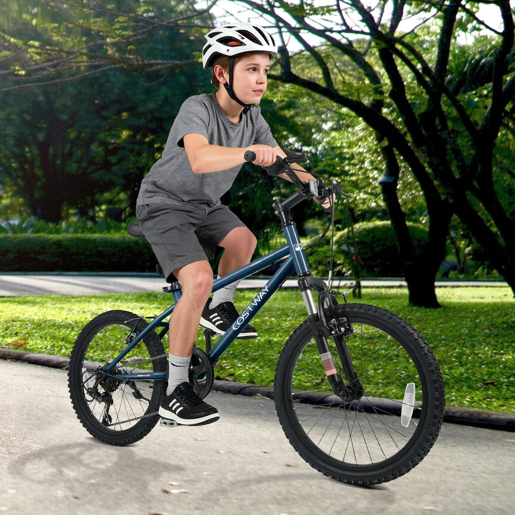 Kids Mountain Bike 20 24 Inch Child Bicycle for Boys Girls Aged 8+ Years Old Navy