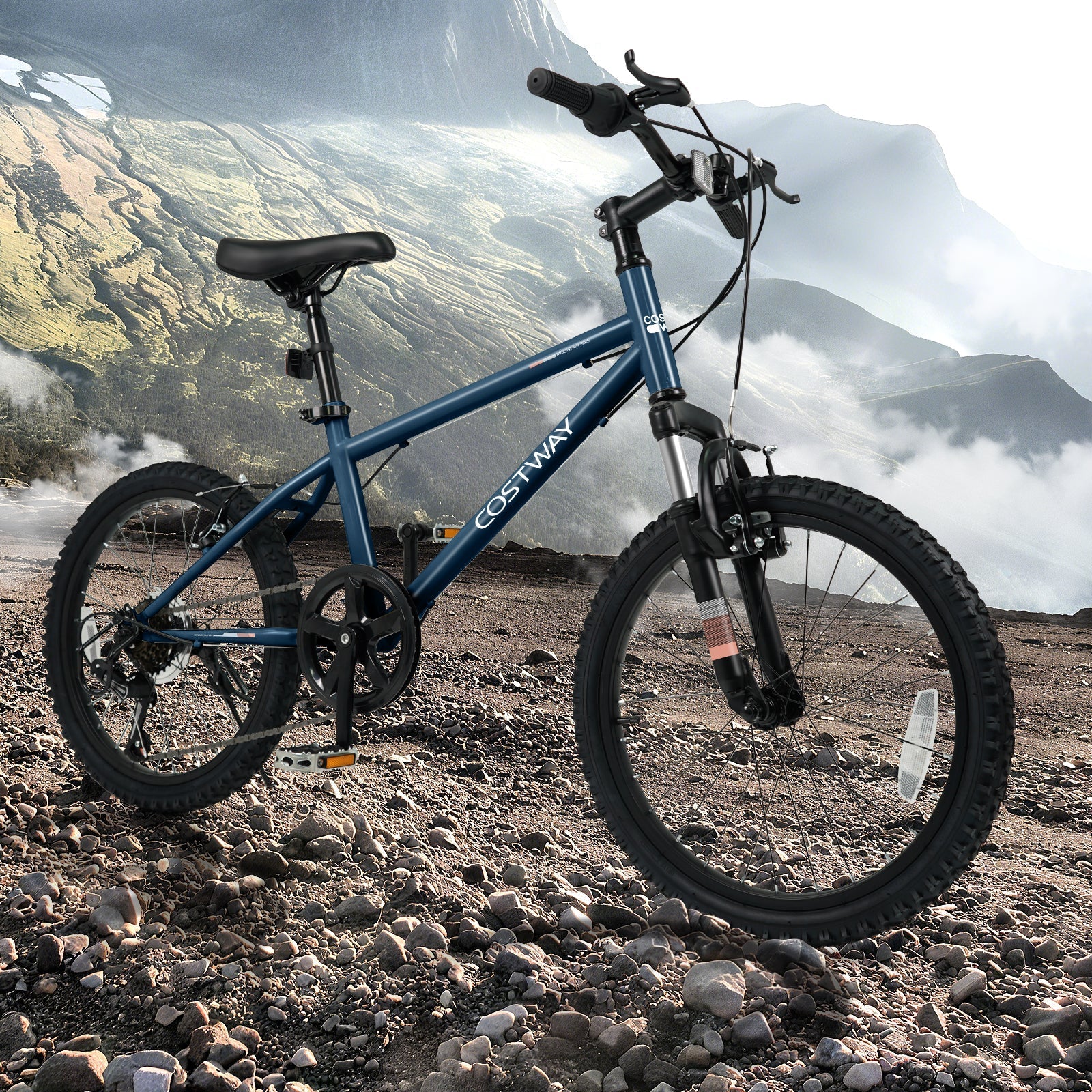 Kids Mountain Bike 20 24 Inch Child Bicycle for Boys Girls Aged 8+ Years Old Navy