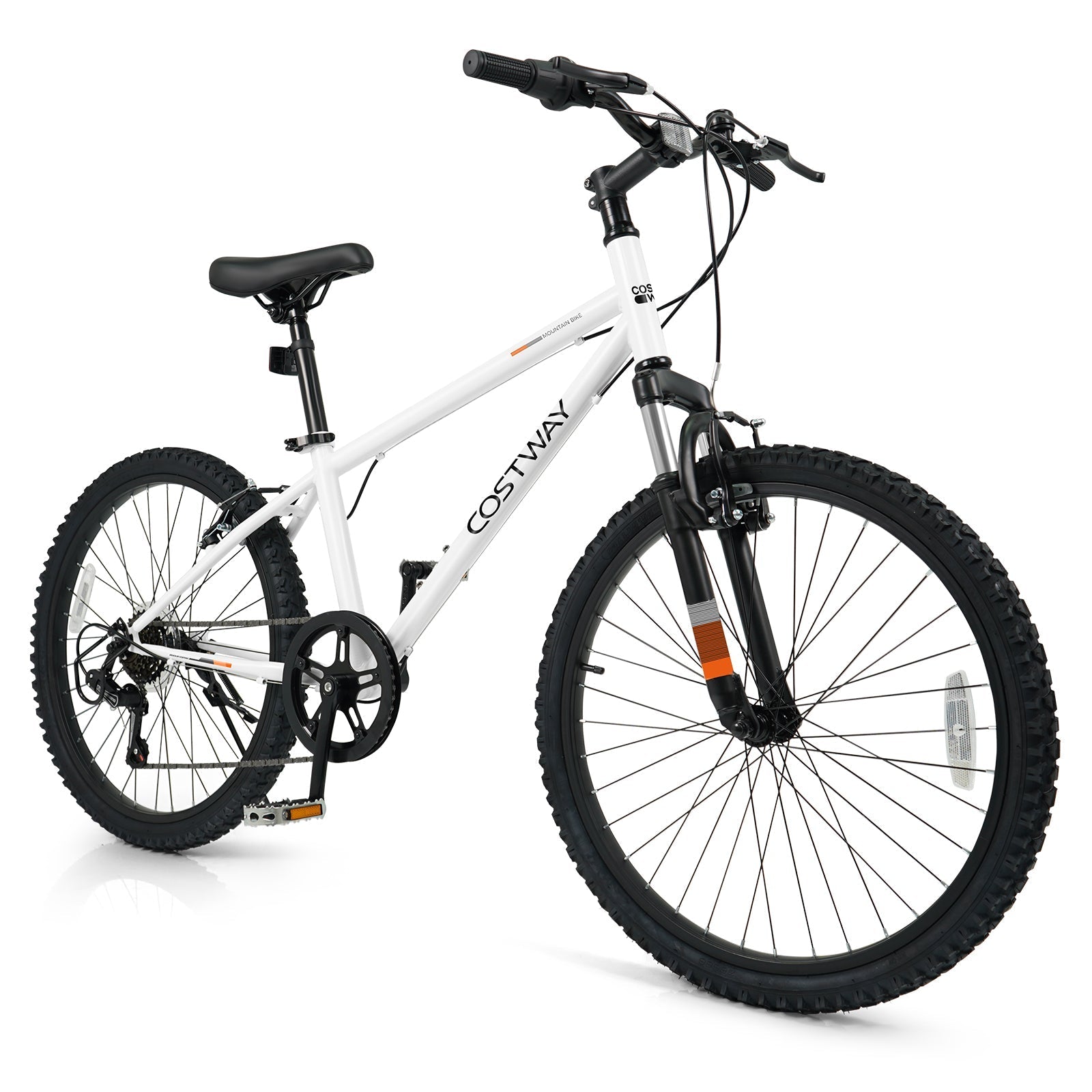 Kids Mountain Bike 20 24 Inch Child Bicycle for Boys Girls Aged 8+ Years Old White