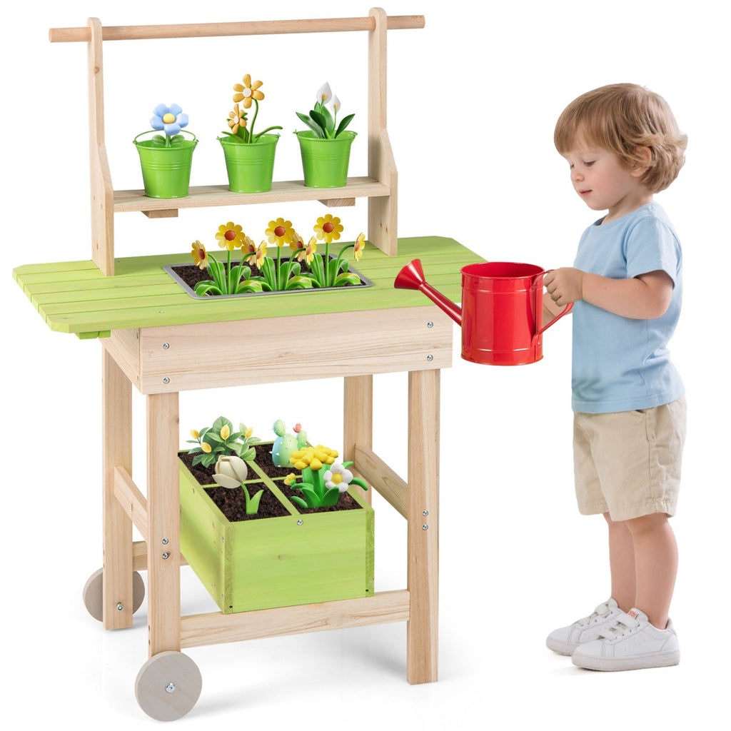 Kids Mud Kitchen with Removable Pots and Planting Trough