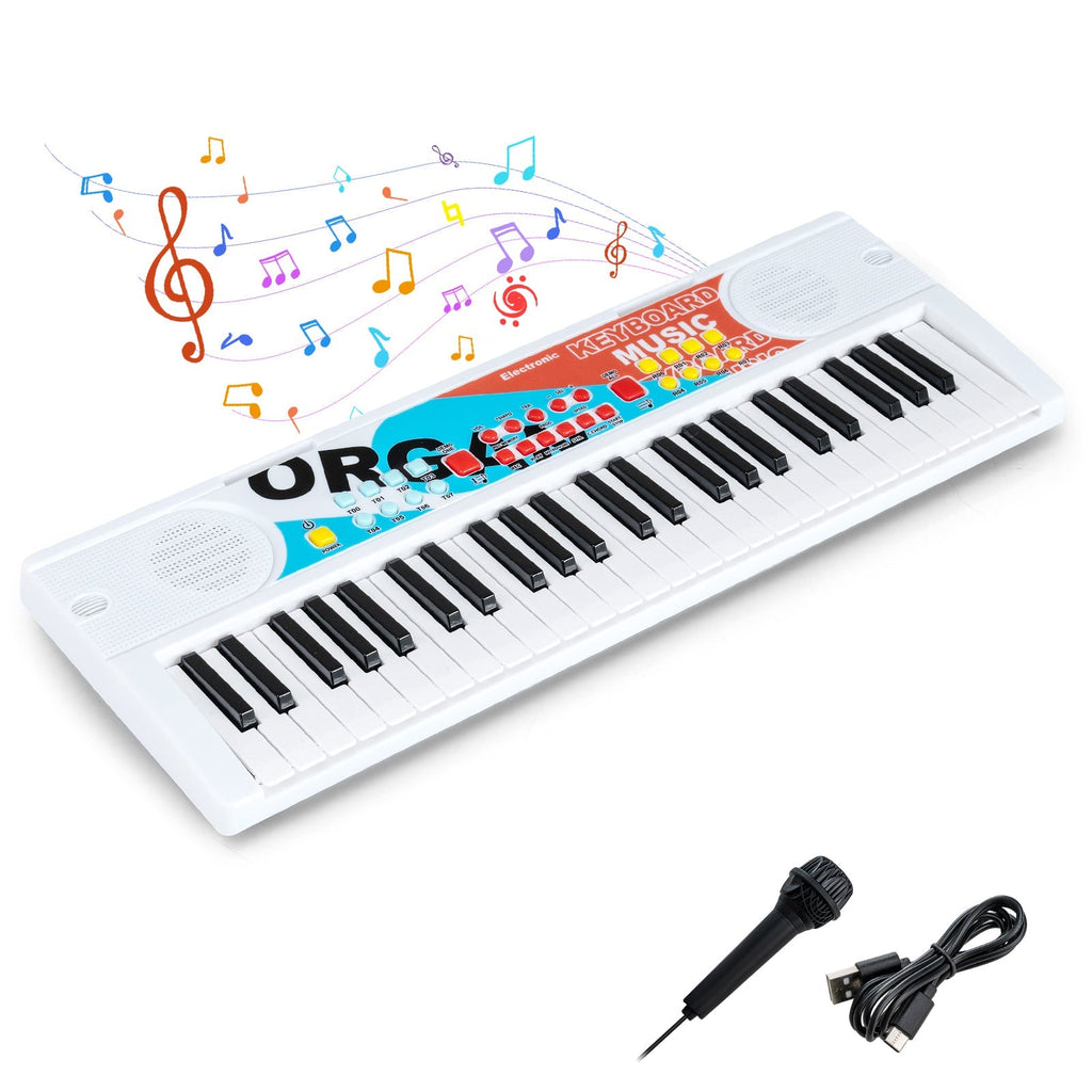 Kids Piano Keyboard 49 Keys Portable Electric Keyboard Piano with 8 Rhythms 8 Tones