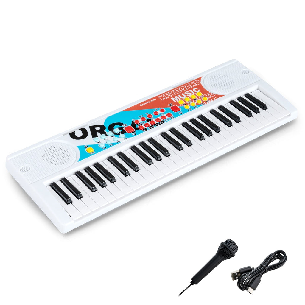 Kids Piano Keyboard 49 Keys Portable Electric Keyboard Piano with 8 Rhythms 8 Tones