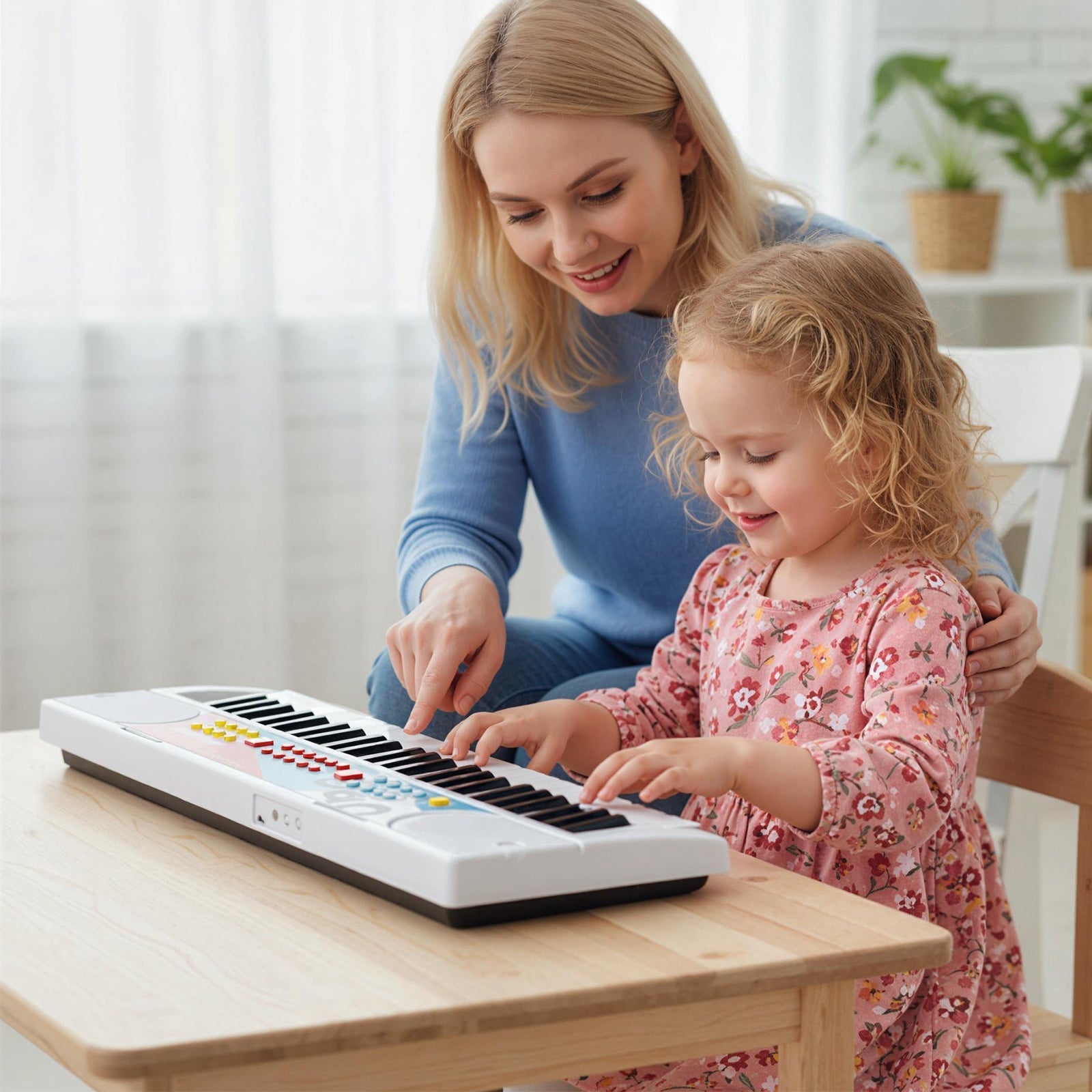 Kids Piano Keyboard 49 Keys Portable Electric Keyboard Piano with 8 Rhythms 8 Tones