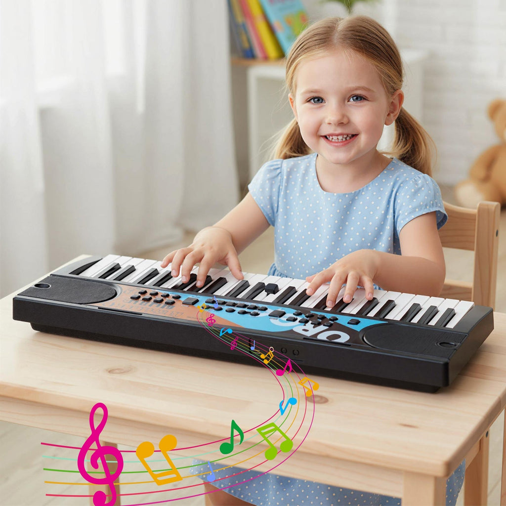 Kids Piano Keyboard 49 Keys Portable Electric Keyboard Piano with 8 Rhythms 8 Tones