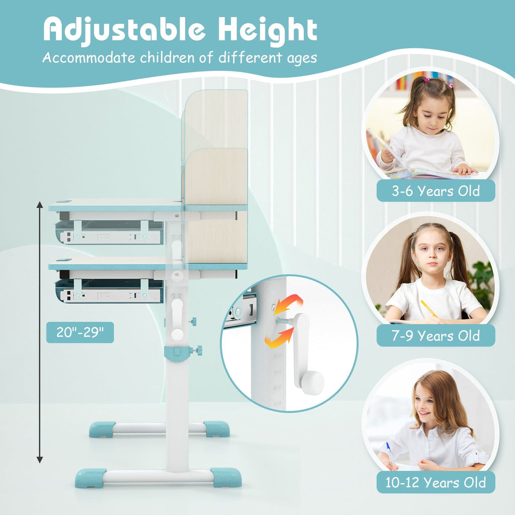 Height Adjustable Kids Study Desk with Tilt Desktop