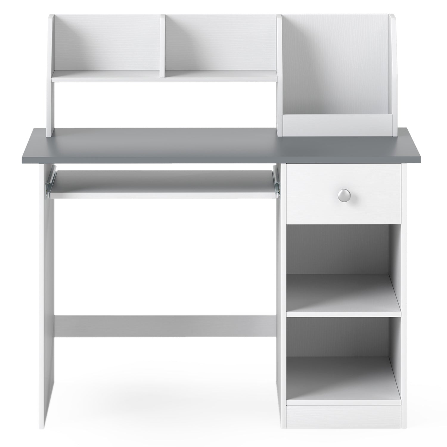 Kids Study Desk with Hutch, Drawer & Shelves