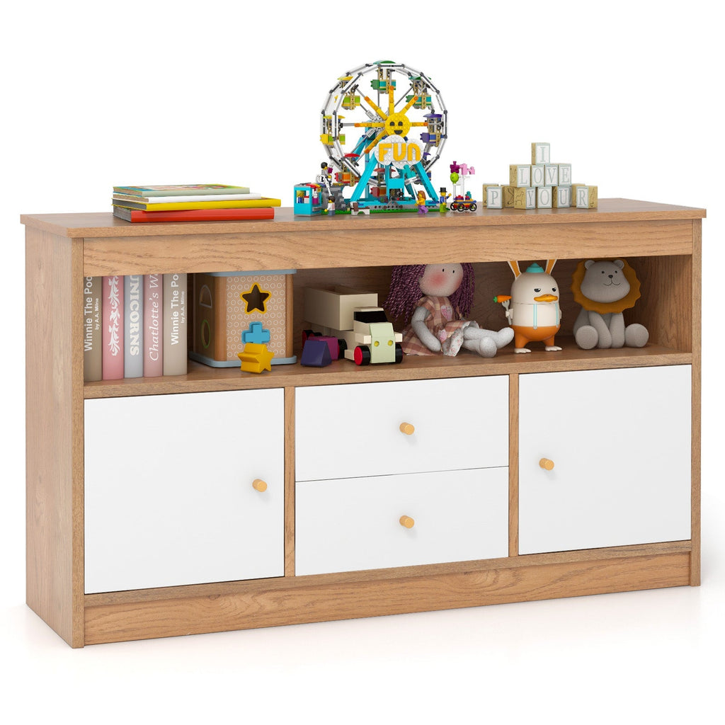 Kids Toy Storage Organizer with Open Shelf and 2 Drawers for Playroom