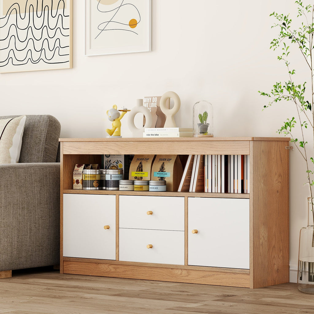 Kids Toy Storage Organizer with Open Shelf and 2 Drawers for Playroom