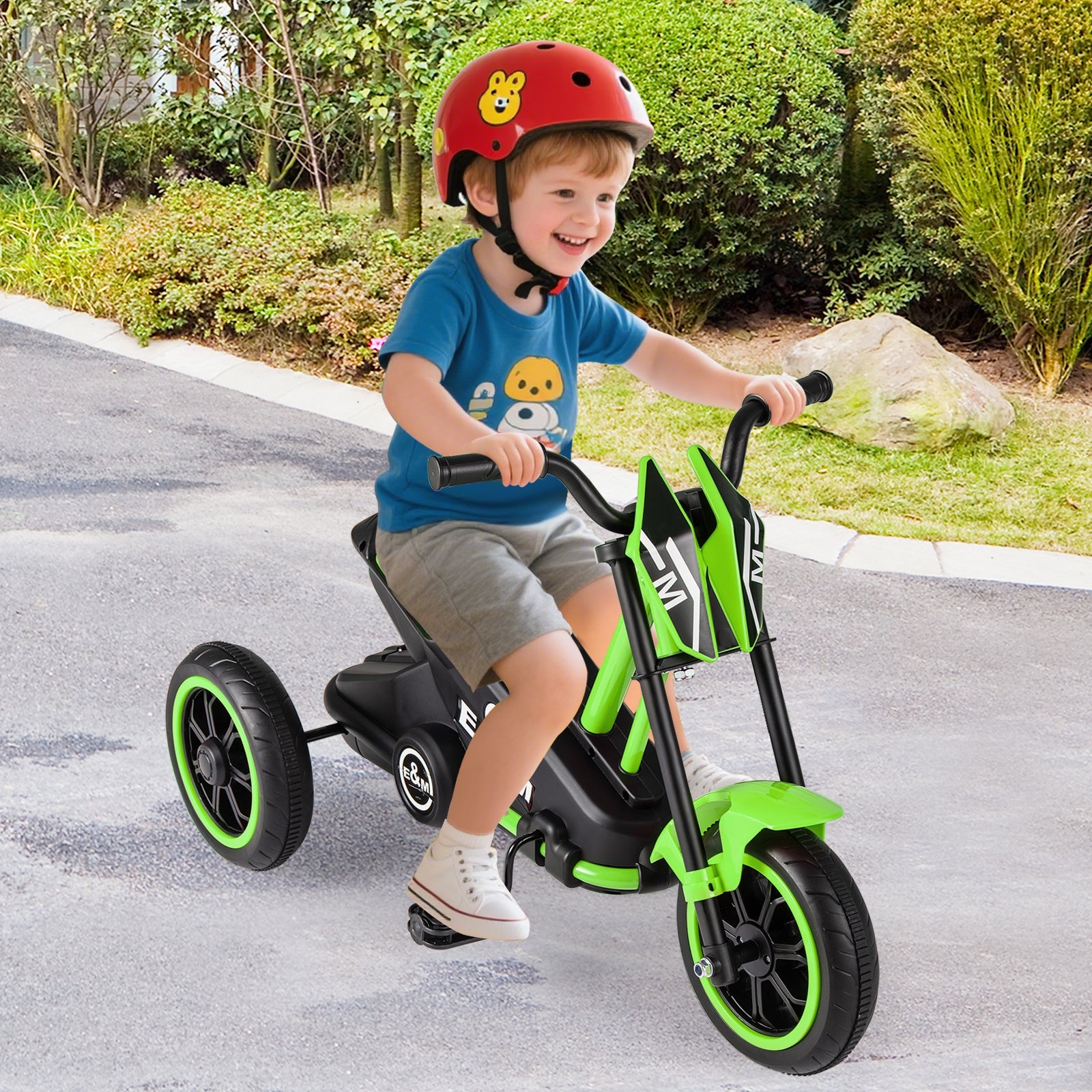 Kids Tricycle 3-Wheel Toddler Bike with Foot Pedals Forward Backward