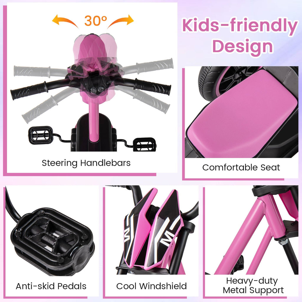 Kids Tricycle 3-Wheel Toddler Bike with Foot Pedals Forward Backward