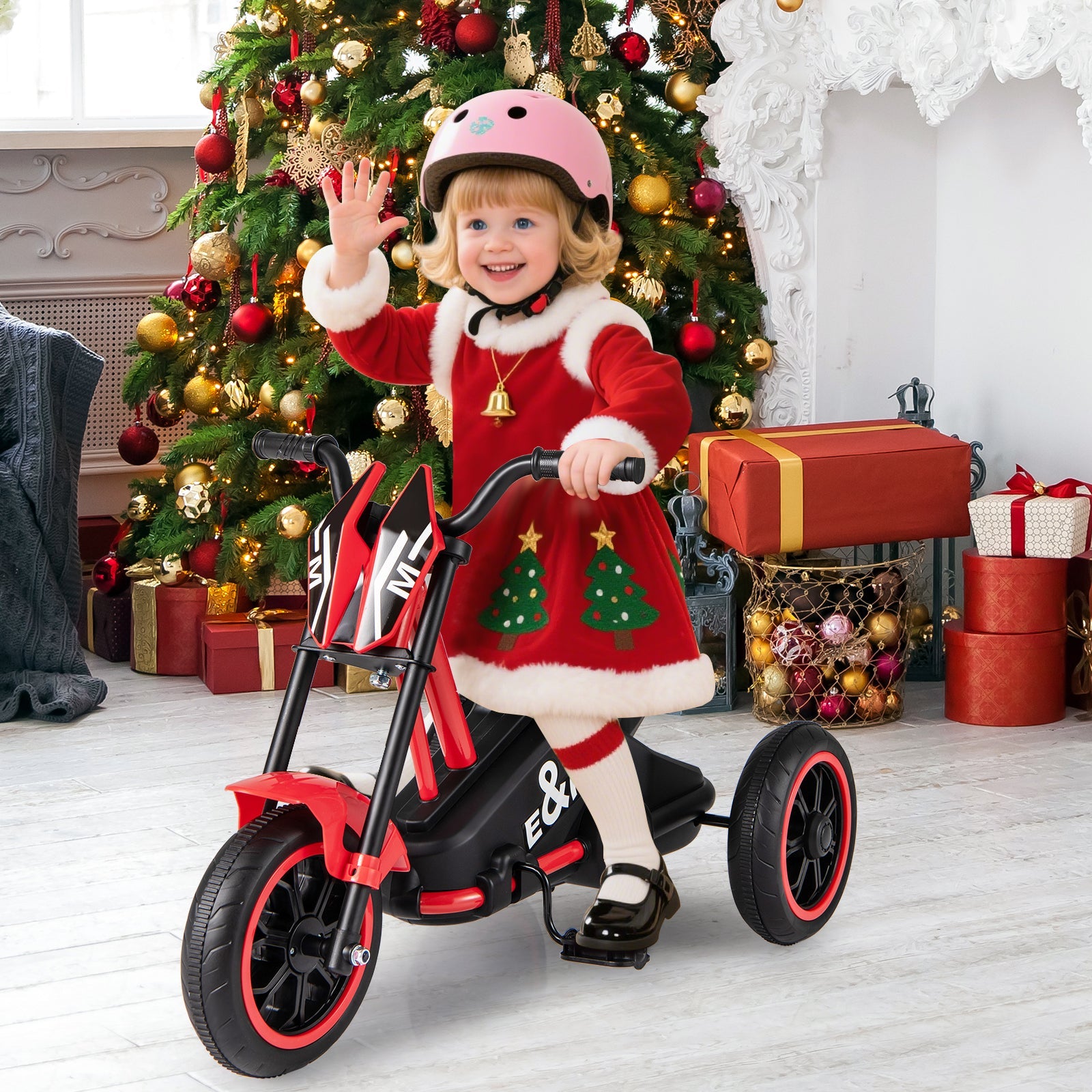Kids Tricycle 3-Wheel Toddler Bike with Foot Pedals Forward Backward