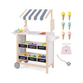 Kids Wooden Ice Cream Cart with Chalkboard and Storage