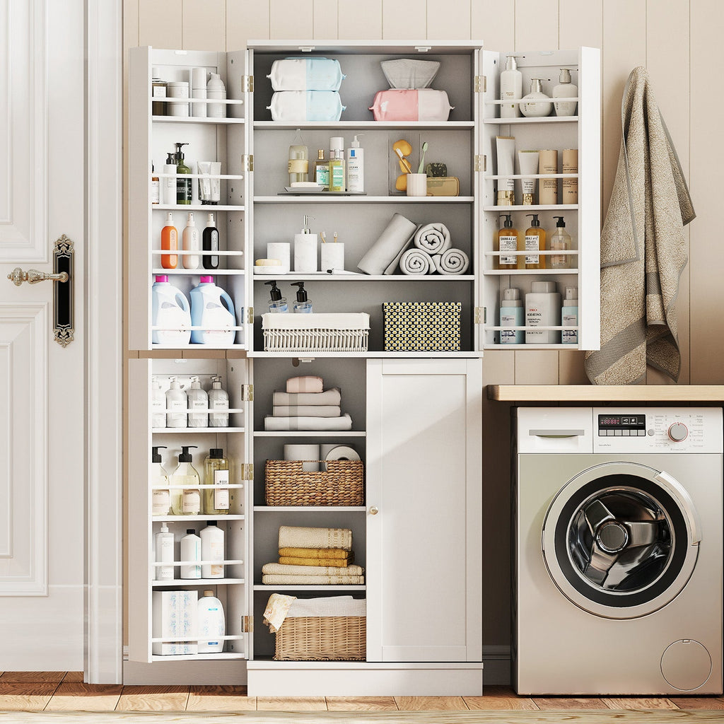 Kitchen Pantry Cabinet 65.5 Inch Freestanding Tall Buffet Cupboard