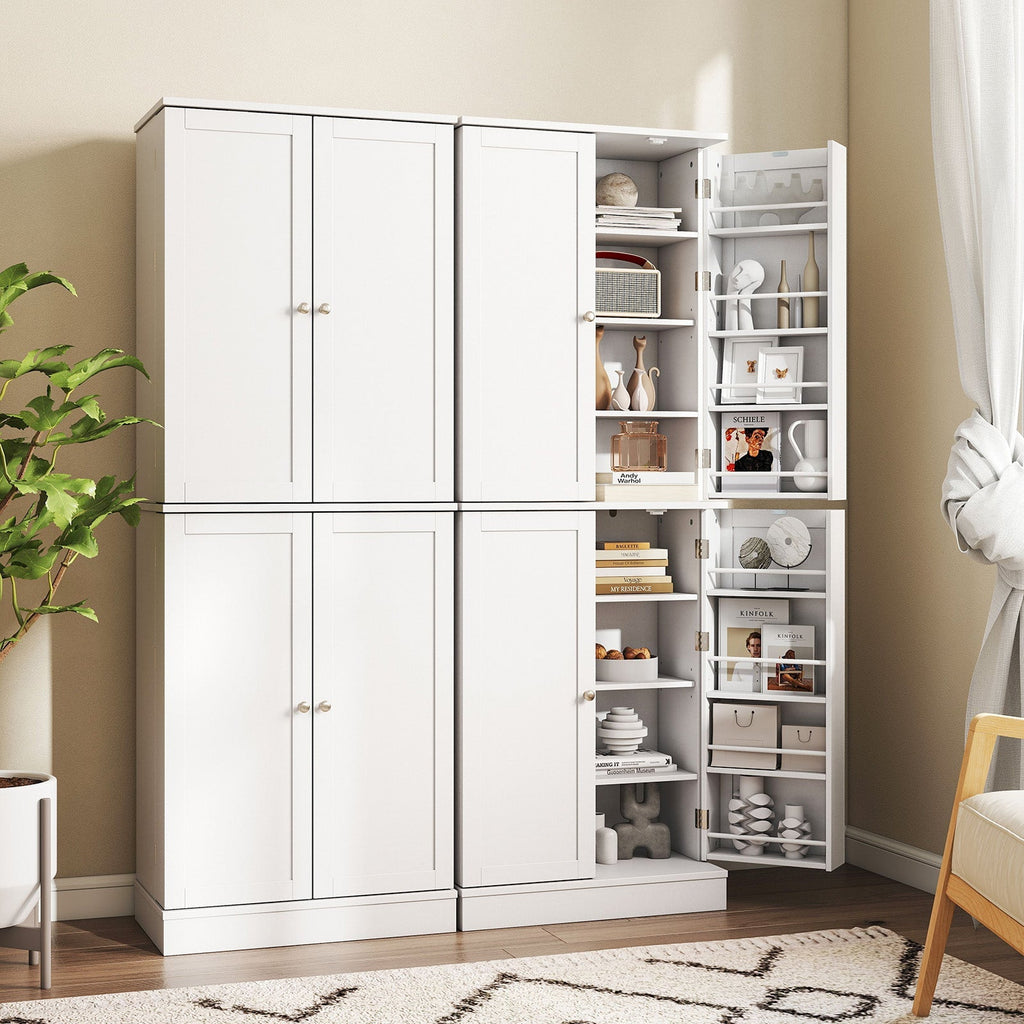 Kitchen Pantry Cabinet 65.5 Inch Freestanding Tall Buffet Cupboard
