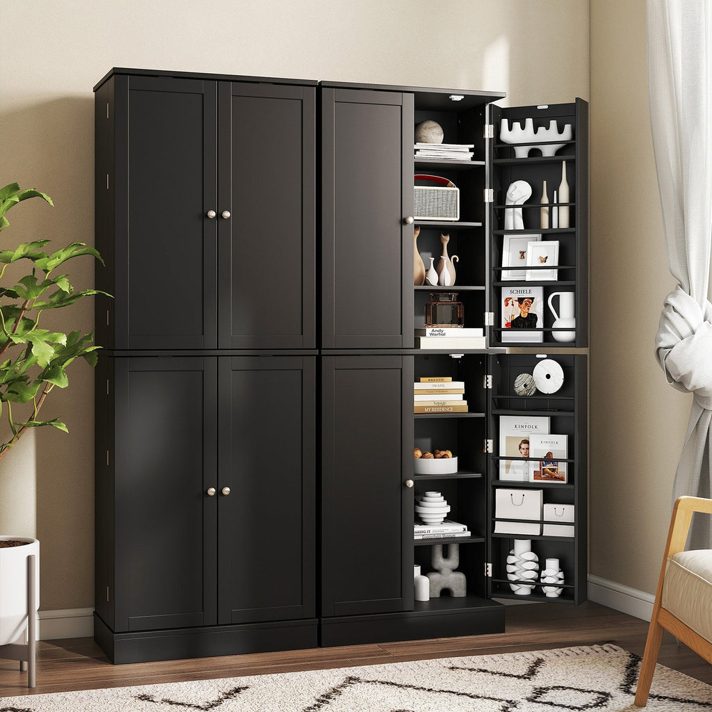 Kitchen Pantry Cabinet 65.5 Inch Freestanding Tall Buffet Cupboard