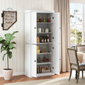 Kitchen Pantry Cabinet with 2 Adjustable Shelves and Anti-Tipping Kits for Living Room