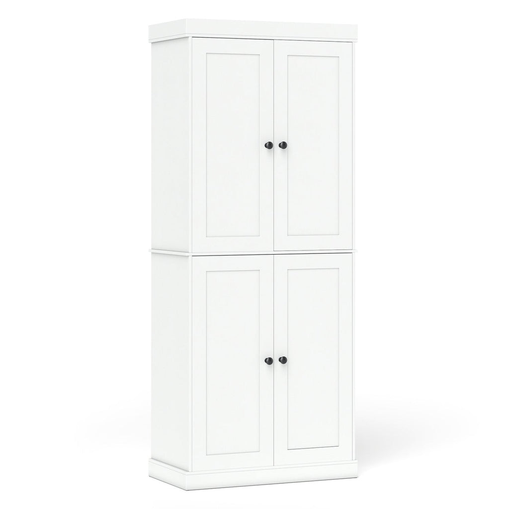 Kitchen Pantry Cabinet with 2 Adjustable Shelves and Anti-Tipping Kits for Living Room