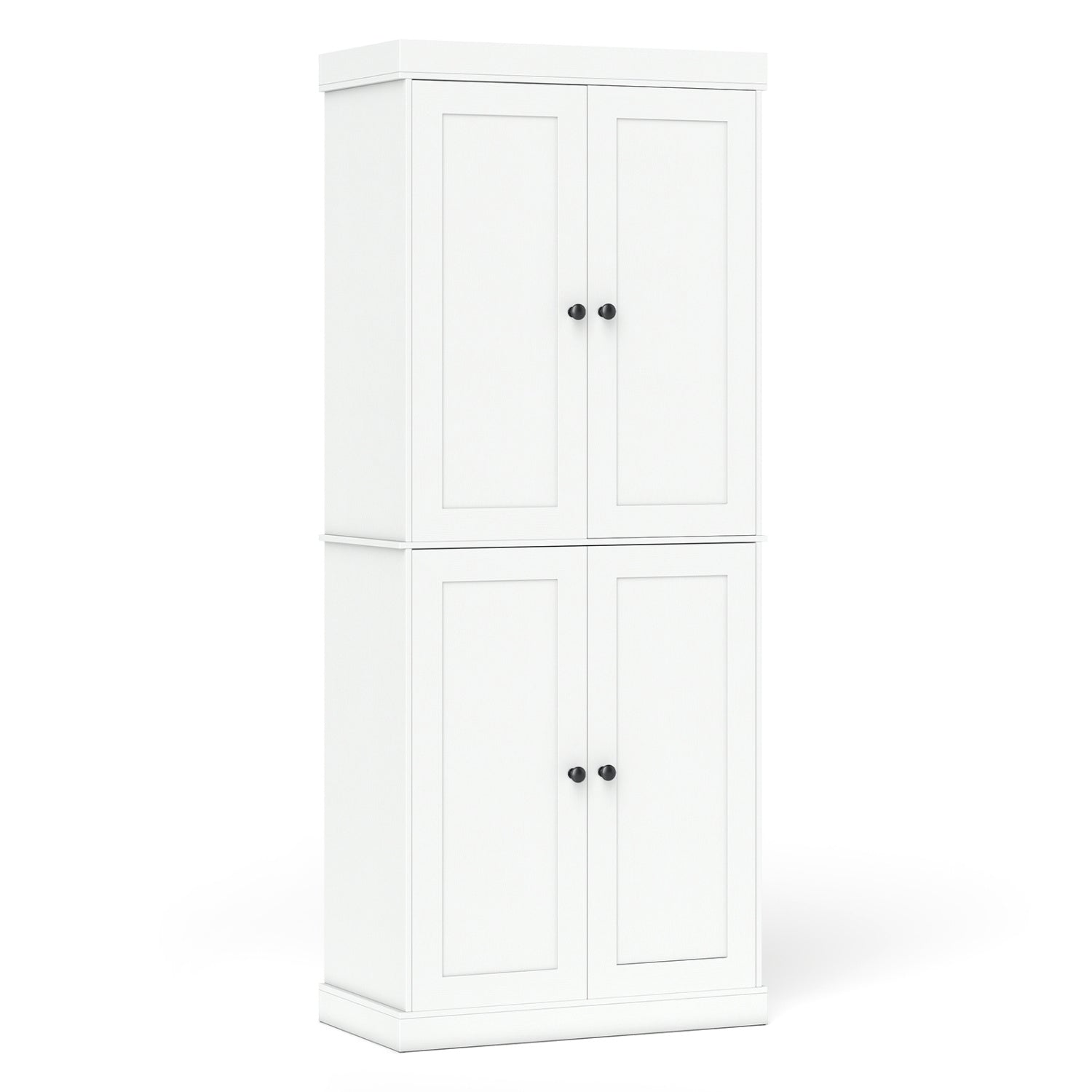 Kitchen Pantry Cabinet with 2 Adjustable Shelves and Anti-Tipping Kits for Living Room
