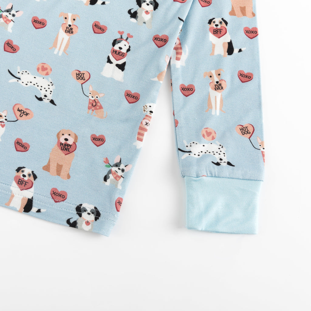 Pups & Kisses (Long Sleeve PJ) - Blue