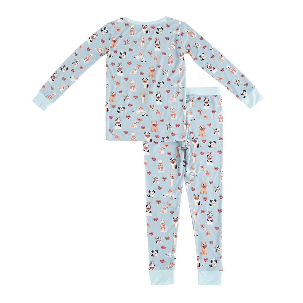 Pups & Kisses (Long Sleeve PJ) - Blue
