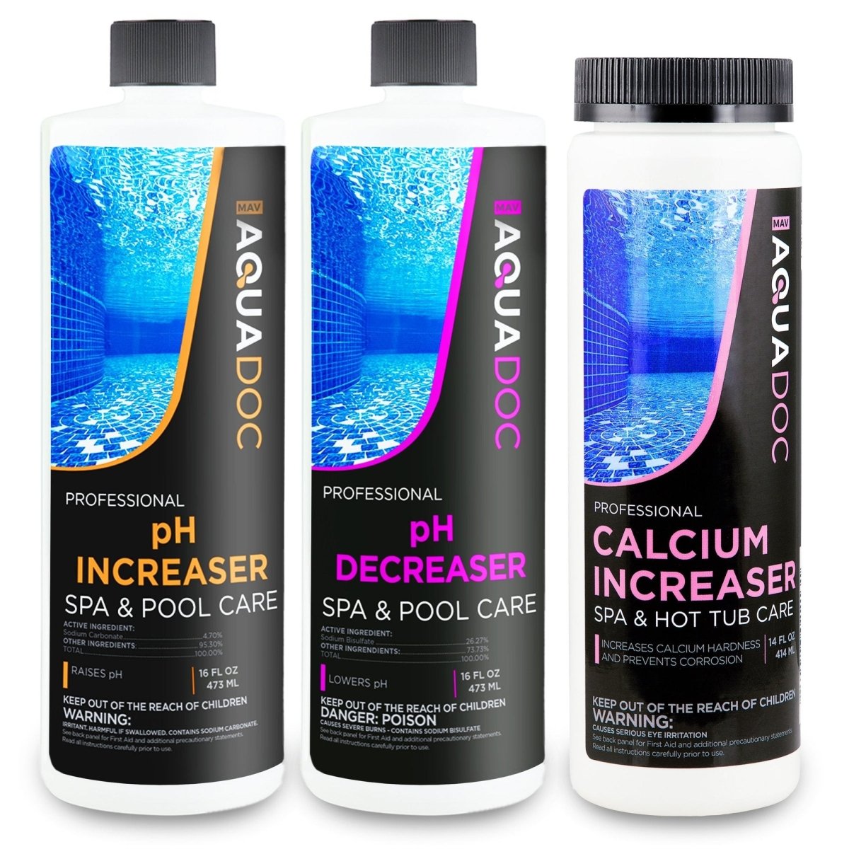 Spa Balancer Kit - pH Increaser + pH Decreaser + Calcium Increaser