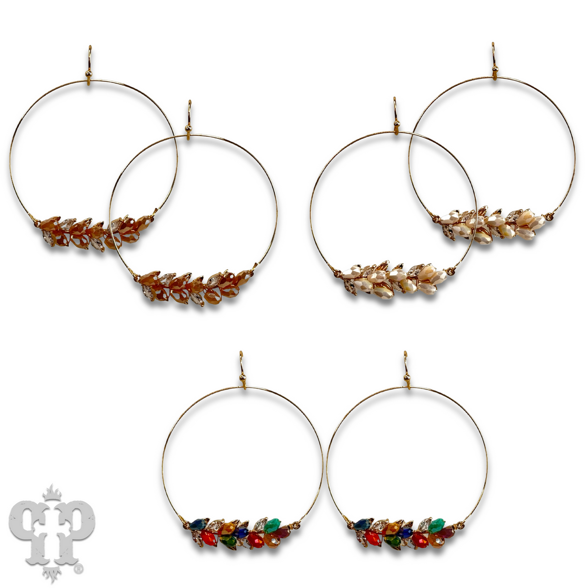 Bottle bead circle earring, last call