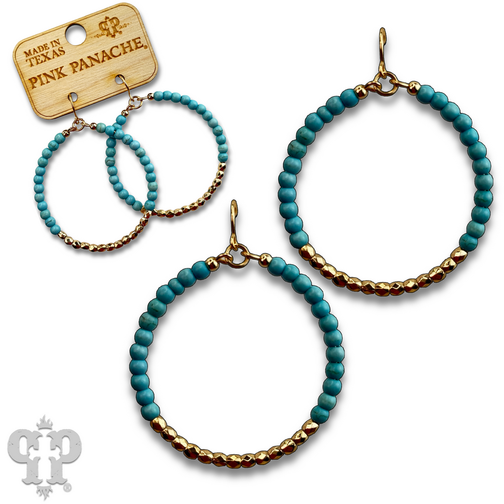 Round bead circle earring, last call