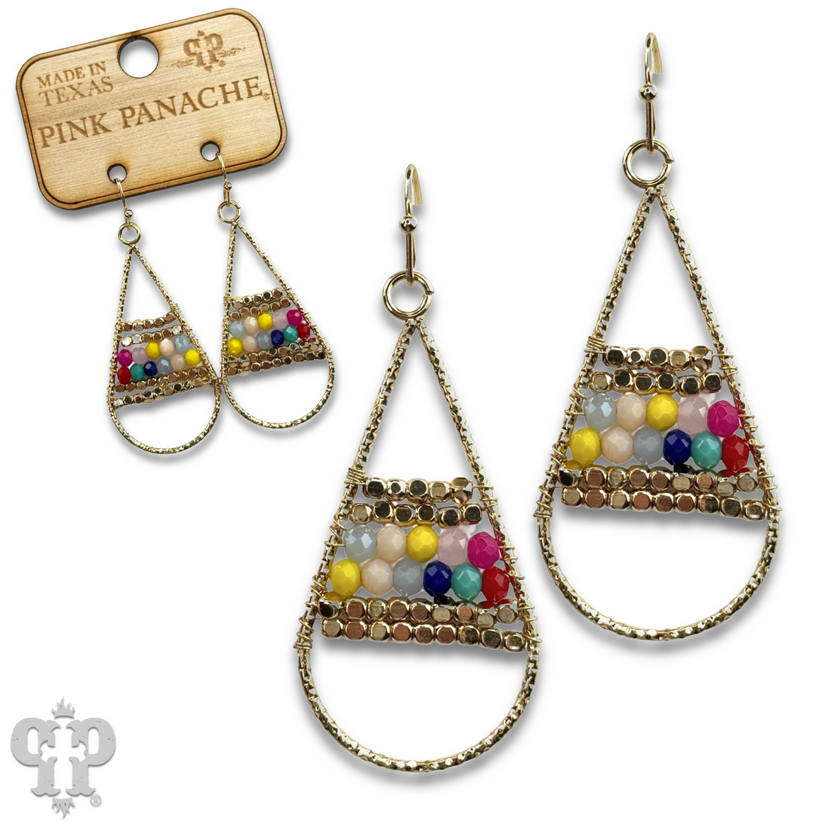 Wire wrapped beads teardrop earring, last call