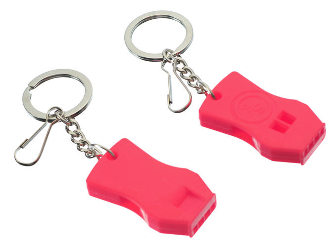 2-Piece Plastic Raptor Whistle with Key Chain & Zipper Ring