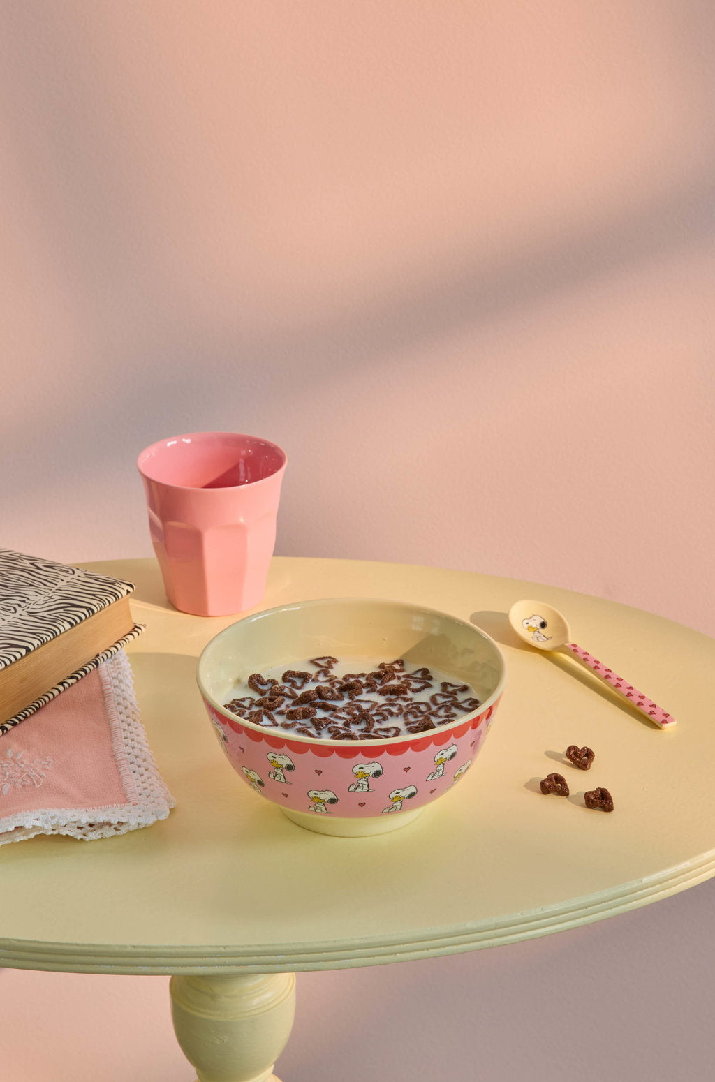 Medium Bowl - Pink- Snoopy Print -