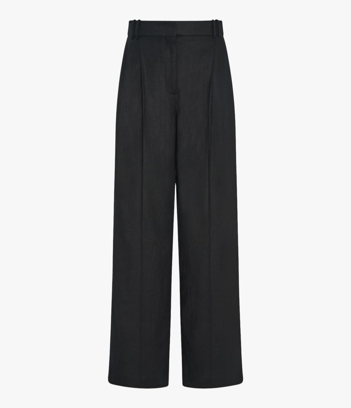 Linen Pleated Trouser | Black