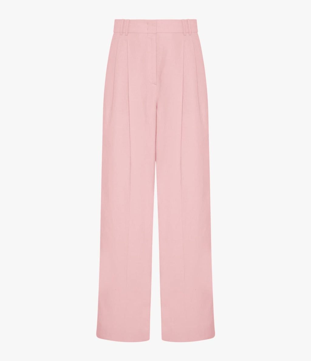 Linen Pleated Trouser | Seashell Pink