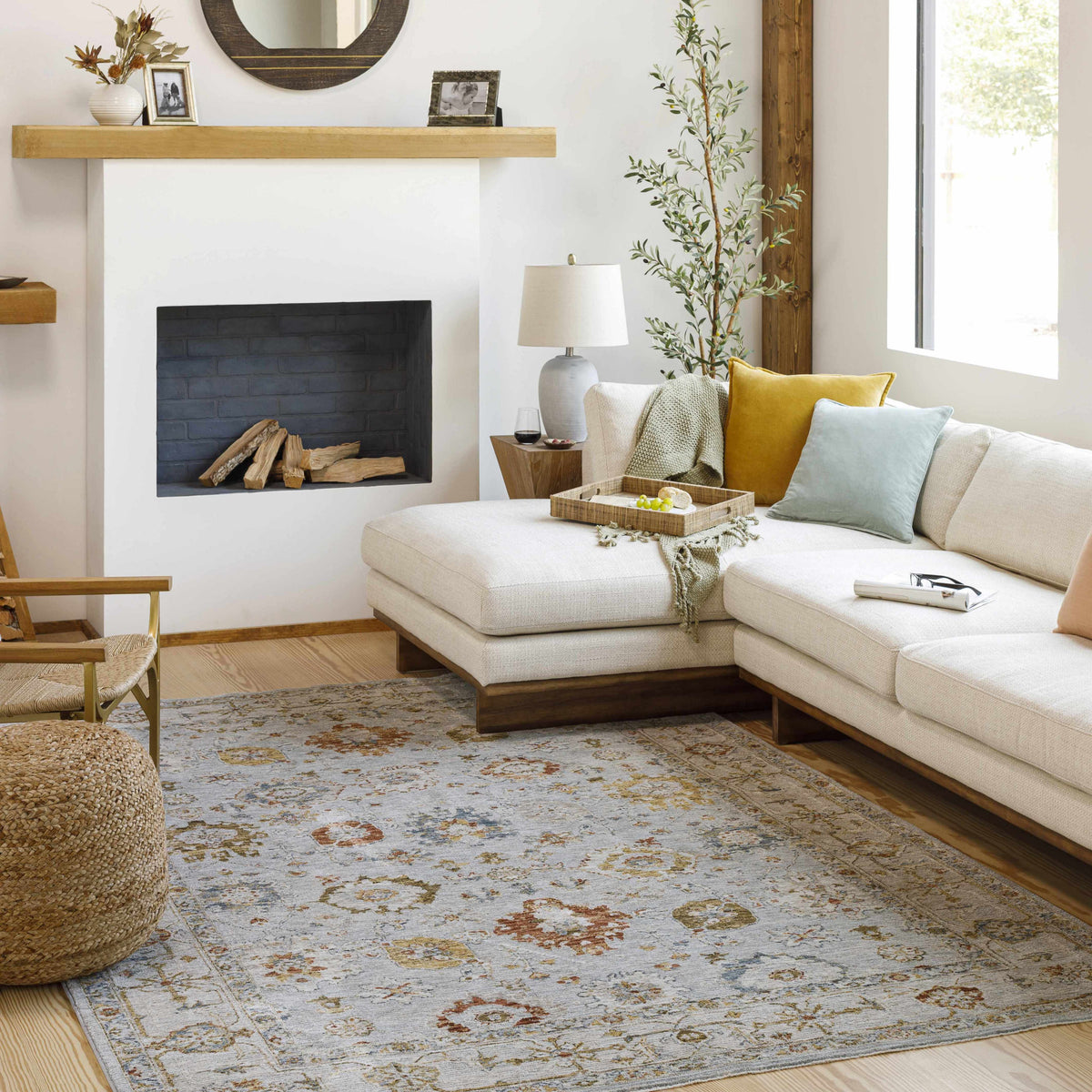 Luklukan Oushak Style Floral Rug