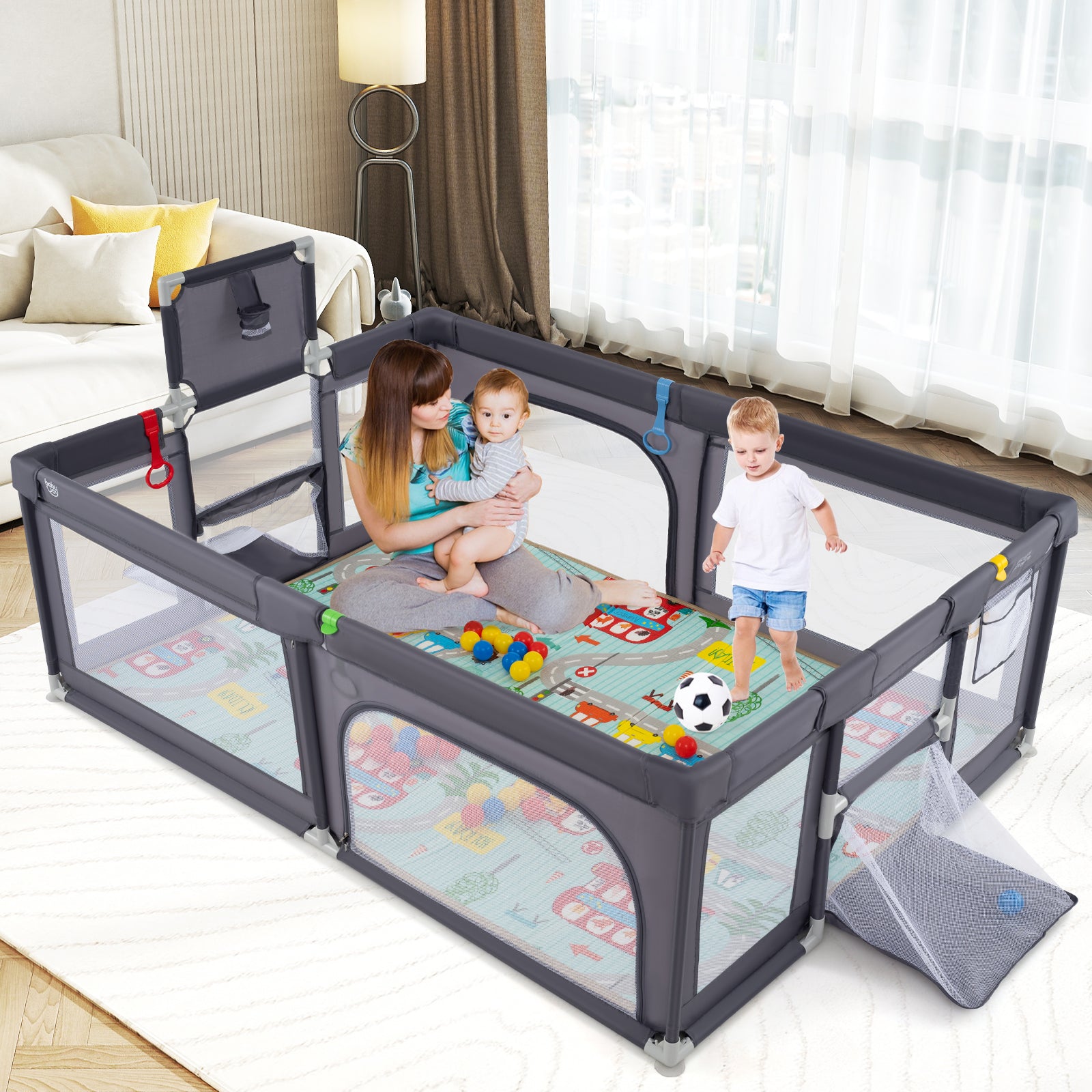 Large Baby Playpen with Mat and Ocean Balls