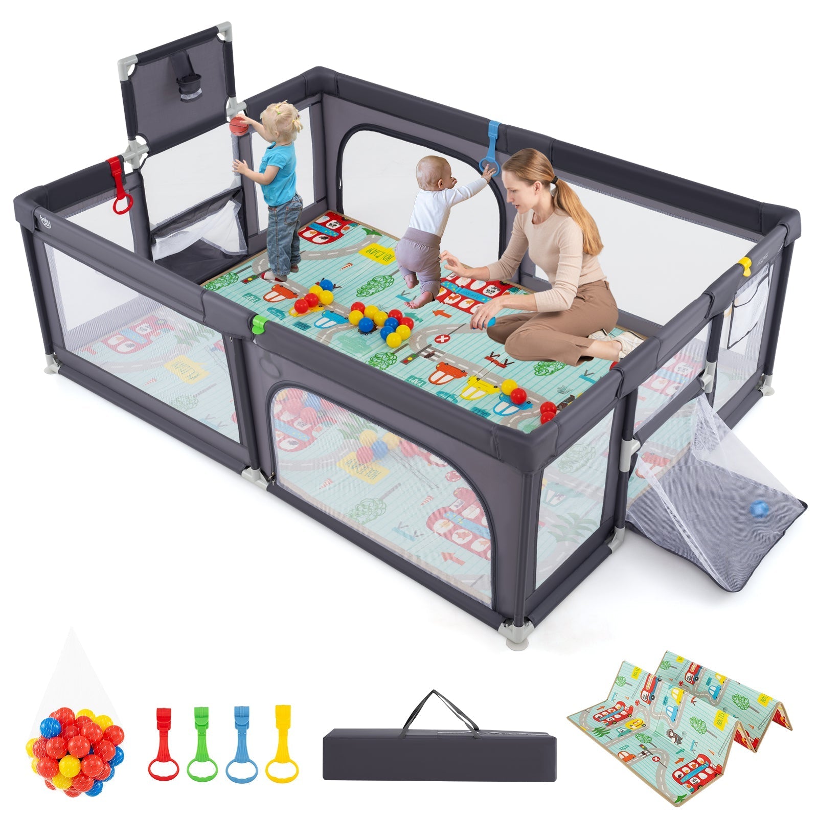 Large Baby Playpen with Mat and Ocean Balls