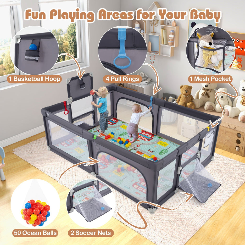 Large Baby Playpen with Mat and Ocean Balls