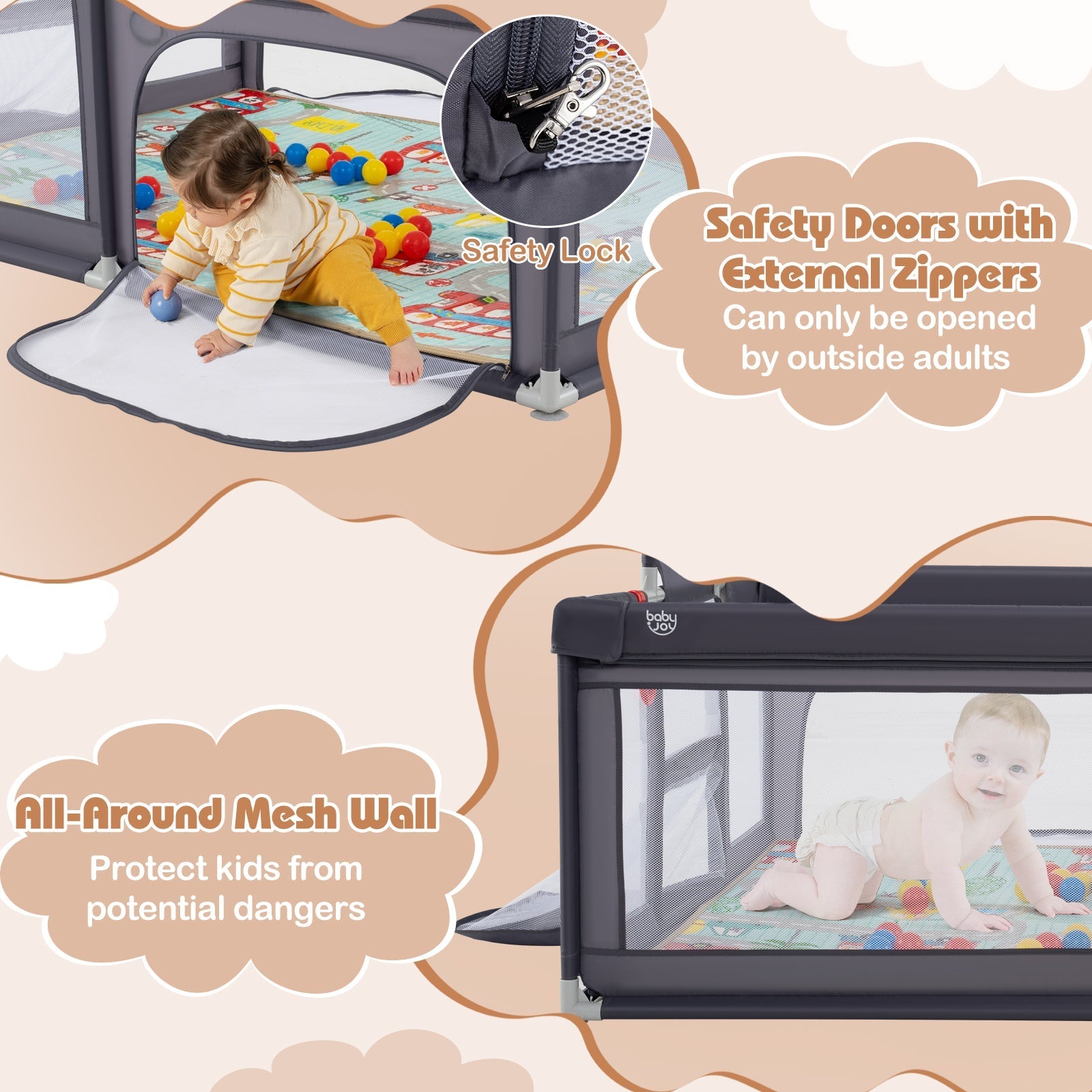 Large Baby Playpen with Mat and Ocean Balls