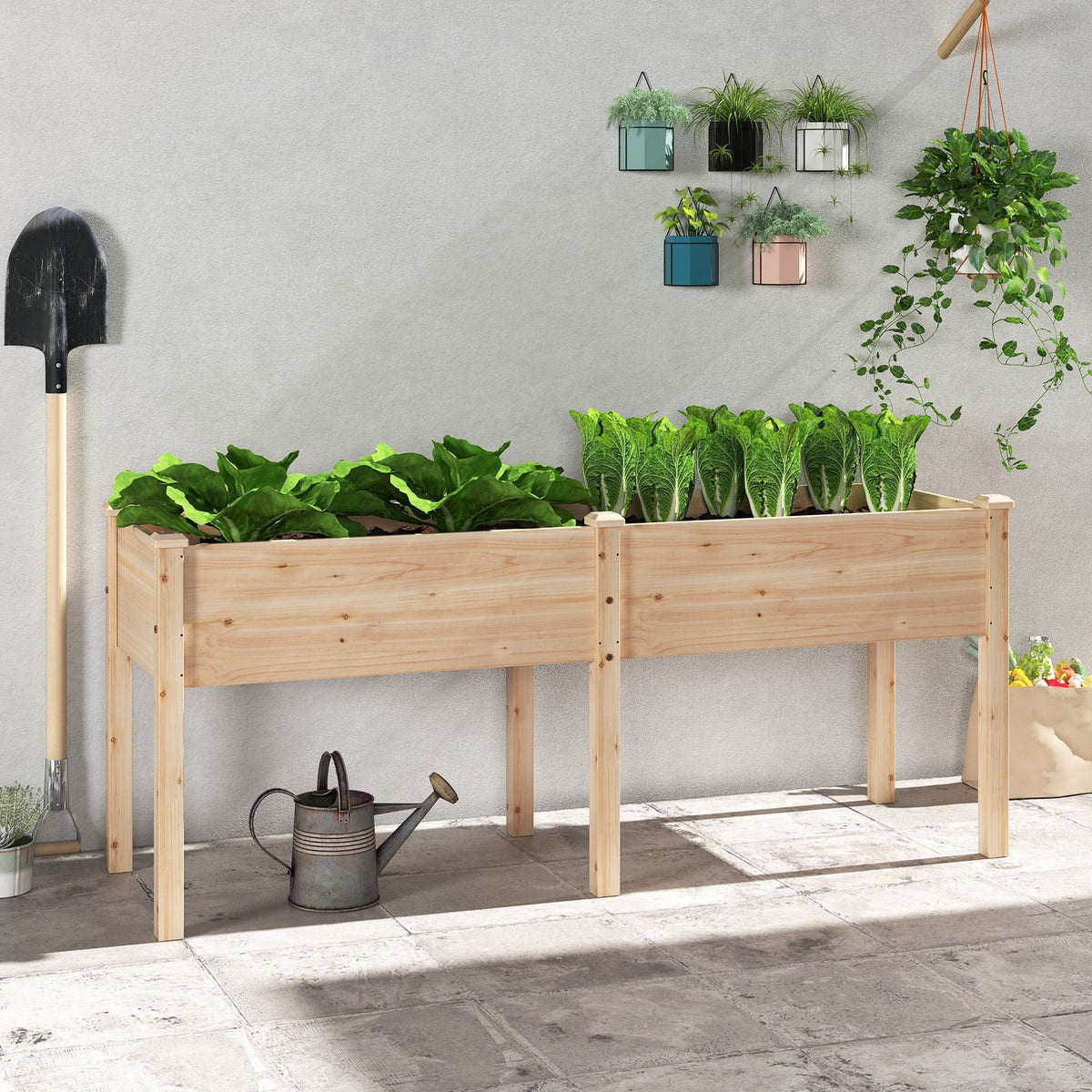 Large Raised Garden Bed with Drainage Holes and 6 Supporting Legs